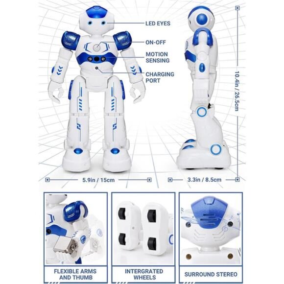 RC Robot Toys for Kids,Gesture & Sensing Programmable Remote Control Smart Robot - Picture 6 of 7